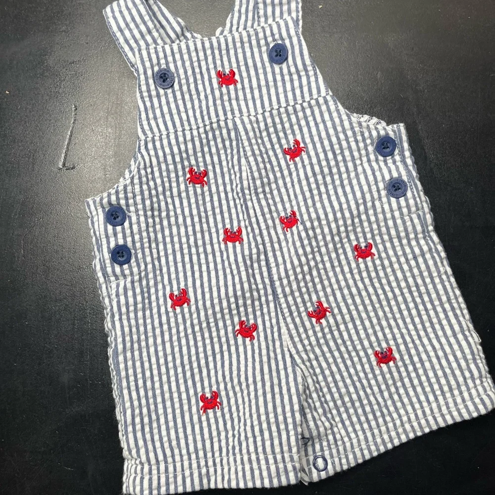 Baby Bundle 3 months embroidered Nautical Striped Overalls